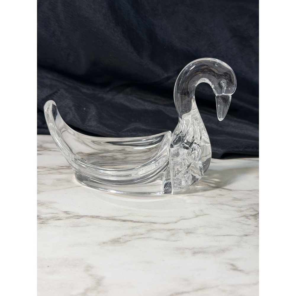 VTG‎ MCM Clear Acrylic Lucite Swan Guest Towel Holder Soap Dish Stand (2921) - Picture 4 of 8